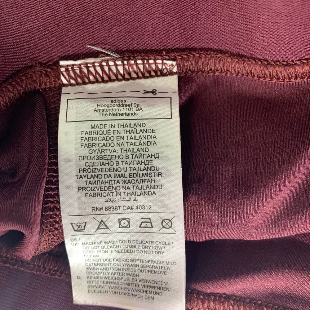 Adidas Techfit Primegreen Biker Shorts Maroon Size S Compression - Picture 7 of 7